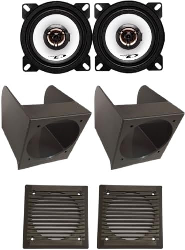 Kit 2 casse ALPINE SXE-1025S per Fiat Panda 141 dal 1986 al 2003 + 2 Box anteriori + 2 Griglie Grigie da 10cm