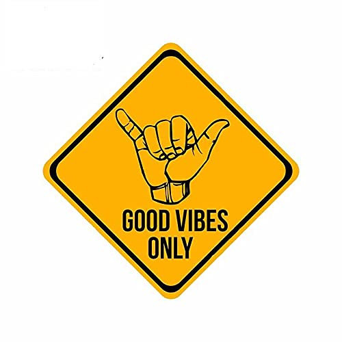 13 cm x 12,7 cm „For Good Vibes Only“-Slogan, Surfbrett, kratzfester VAN-Autoaufkleber