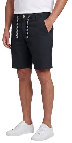 Indicode Herren Shorts (S-5XL) – Leichte Sommerhose aus Leinen-Baumwoll-Mix, Atmungsaktiv, Tunnelzug, 4 Taschen, Bequeme Freizeithose, Kurze Hose Herren – B794