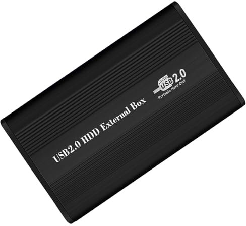 External Hard Drive Enclosure for 2.5'' IDE HDD, USB 2.0 to IDE Adapter Docking Station, Portable Hard Drive Case Compatible with Desktop PC Computers - Black