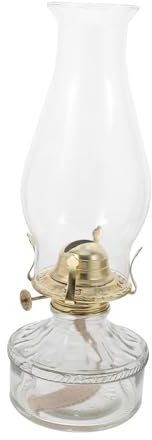 HOMOCONO Vintage Öllampe Aus Klarglas Mit Verstellbarem Docht Dekorative Sturmlampe Für Innenbereich Handgefertigte Petroleumlampe Mit Klarglaszylinder Und Einstellbarer Helligkeit