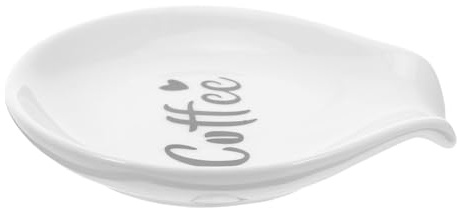 Ciieeo Ceramic Coffee Spoon Rest Porcelain Spoon Holder Compact Kitchen Stirrer Tray Coffee Accessories Small Teaspoon Stand for Bar and Home Use