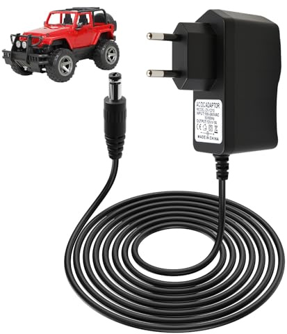 Chargeur 12V de Batterie avec Voyant Lumineux Voiture Jouet Électrique 2m | Chargeur 12V 1A pour Moto SUV ATV Car Une variété de Voitures électriques Connecteur 5,5 mm x 2,1mm,pourQuad Electrique