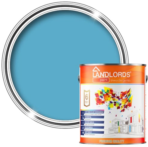 Landlords Matt Emulsion Paint for Walls & Ceilings - Ocean Blue - 5 Litre - Ideal for Kitchens, Bathroom, Living Rooms, Hallways - Washable Paint with Excellent Coverage - Quick Dry