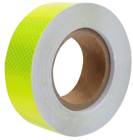 MUSISALY Reflektierendes Sicherheitswarnband mit Wabenmuster Selbstklebendes Fluoreszierendes Klebeband für Fahrzeugmarkierungen Warnband für Straßenverkehr 5cm X 25m