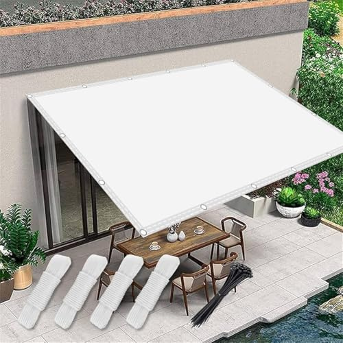 Sonnensegel 3x7m Sonnenschutz Balkon inkl Befestigungsseile,Windschutz Reißfest Wetterfest, Rechteckige Markise Segel Baldachin,Schutztuch Sonnensegel, für Terrasse Garten，Weiß