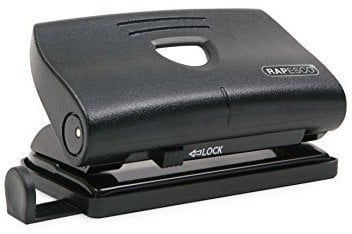 Rapesco PF87S0B1 Perforadora de 2 Agujeros 810-P, 12 Hojas de Capacidad, Negro
