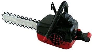 Dolls House Red Metal Chainsaw Log Saw Miniature 1:12 Garden Shed Accessory