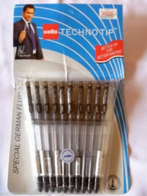 Cello Techno Tipp 0,6 Kugelschreiber, Schwarz, 10 Dutzend-Pack (120 Stück)