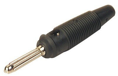 Hirschmann BÜSCHELSTECKER 4mm MIT QUERLOCH UND SCHRAUBANSCHLUSS/SCHWARZ (BULA 20K)