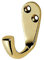 Bulk Hardware BH01321 Gancio Singolo Appendiabiti, Ottone Lucido, Bianco