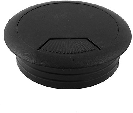 sourcing map Computer Desk Grommet, 5cm Dia Plastic Desk Cord Cable Hole Cover Table Grommet Wire Organizer for Office PC Computer Desk Cord Management, Black
