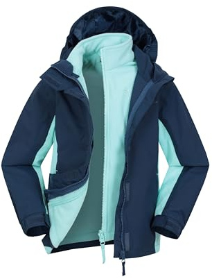 Mountain Warehouse Lightning II Kinder 3-in-1-Jacke | Wasserdichte 3-in-1 Regenjacke mit warmem Fleecefutter, verschweißten Nähten & abnehmbarer Kapuze – für Winter & Wandern