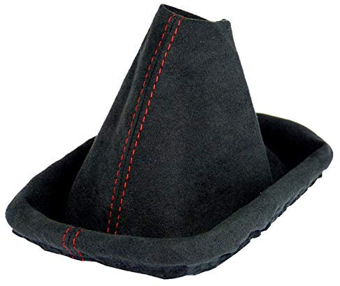 L & P Car Design L&P A0091 Schaltsack Schaltmanschette kompatibel mit BMW 3er e30 e36 5er e34 weiche Microfaser Schwarz Naht ROT
