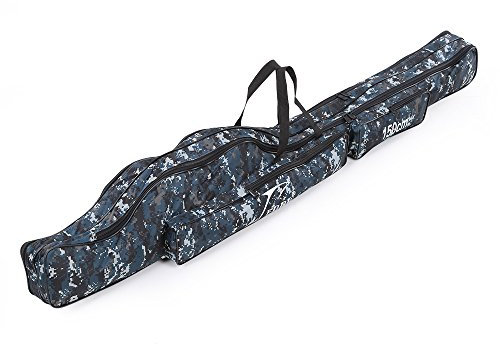 Docooler - Fodero da pesca, portatile, in tessuto, con scomparti, Deux, 150cm