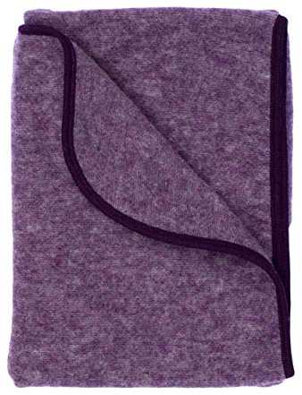 Cosilana, Kinder/Baby Decke Fleece, 80x100 cm, 60% Wolle (kbT), 40% Baumwolle (KBA) (80x100, Lila-Melange)