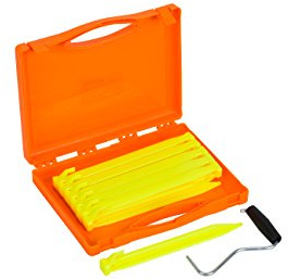Vango Bolt Tent Pegs Set for Camping, Tarps, Awning with Case 12 x 22.5cm Pegs