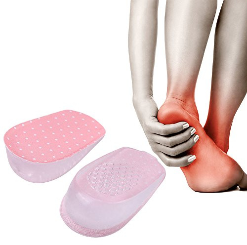 Adhésif Semelles Grandissantes en Silicone Gel Hauteur Augmentation Intérieur Talonnettes de Chaussures(3.5cm-Rose)