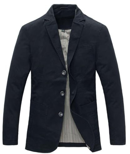 Blouson Homme Veste Jacket Slim Blazer Veston Casual, Noir(3 Button), S