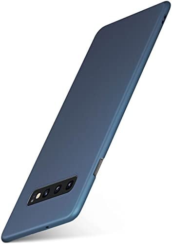 moex für Samsung Galaxy S10 Hülle Ultra Dünn, Schutzhülle mit erhöhtem Kameraschutz, Slim Cover Hardcase Backcover, Dünnste Handyhülle Minimalistisch Alpha Case, Metallic Blau