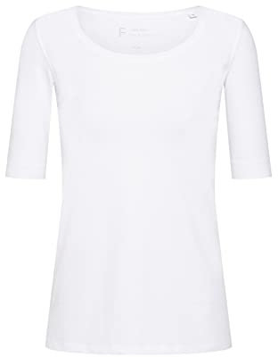 OPUS Damen Kurzarmshirt | Slim Shirt aus Jersey weiß, 38