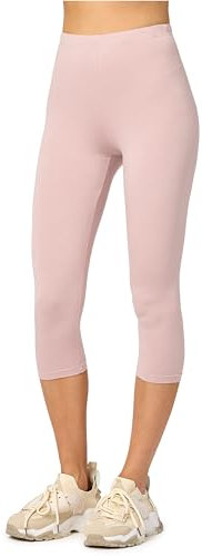 Merry Style Leggings Femme 3/4 Confortable Viscose Pantacourt Femme Tenue Sport Femme Short Cycliste MS10-144(Poudre Rose, XL)