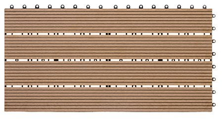 Ventanara® WPC Terrassenfliesen 1 Stück Bodenfliesen Terrassenbelag Klickfliese (30 x 60 cm Standard, Natur)