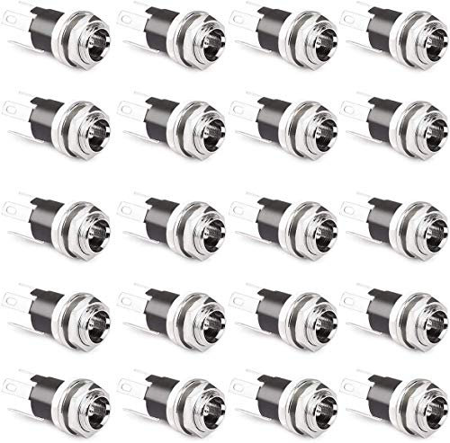 CLDIY 2.5mm DC Power Jack Buchse, Panelmontage DC Power Jack Buchse Panelmontage Anschluss 20St
