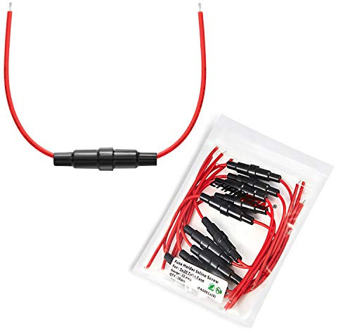 CHANZON 10 Stück 5x20 AGC-Inline-Sicherungshalter 20awg UL-Draht Wasserdichte Halter aus Kunststoff und Metall