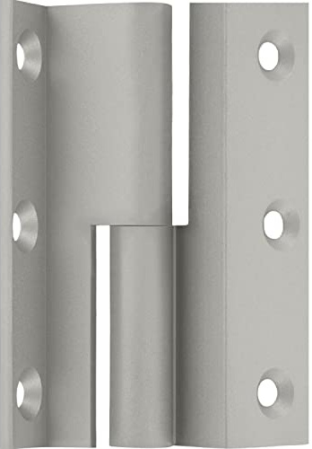 Möbelband Kröpfung D, Zylinderkopf links, 50x33 mm, Messing vernickelt matt
