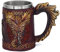 GuoShuang Dragon Mug drinking Mug Beer Stein Tankard Coffee Cup 17 oz (Dragon Mug -Red)