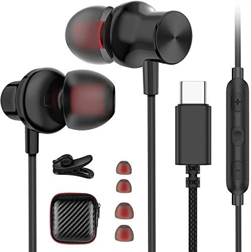 USB C Kopfhörer In Ear Headset für iPhone 16e 15 Pro Max Pixel 9a Pro 8a Samsung Galaxy A16 5G A55 A35 S24 A34 A36 A56 Bass Magnetische Typ C Ohrhörer Kopfhörer für Xiaomi 15 14T Pad 7 6 One Plus 13R
