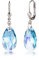 Schöner-SD Ohrringe 925 Silber mit Marken-Kristall Tropfen hängend 16mm Aquamarin AB hell-blau