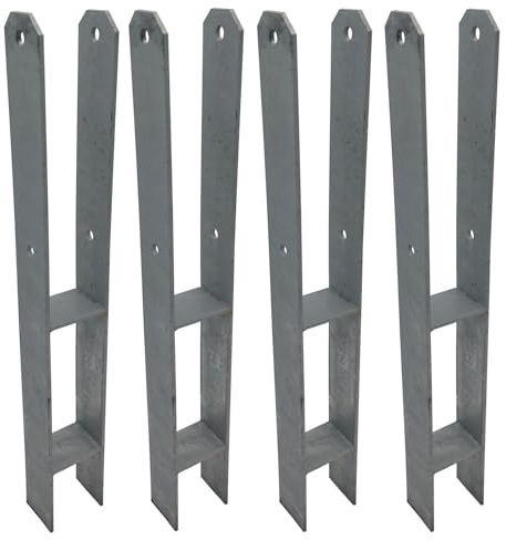 BURI 4er Set H-Anker Pfostenträger feuerverzinkt 71 x 600 mm H-Träger Pfostenanker