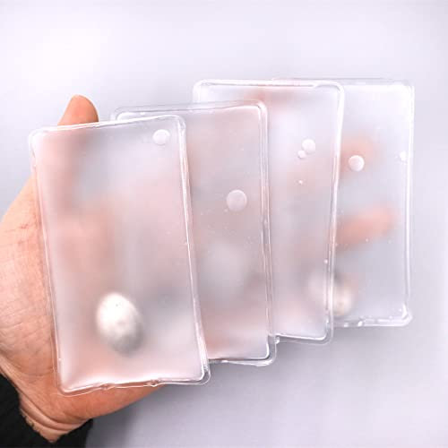 Reusable Pocket Hand Warmers, Click Activated Instant Heat Packs, Snap It Hot/Cold Gel Heating Pad for Pain Relief, Sore Muscles, Stiffness, Aches, Instant Hot Pad, Hot Compress (Small White 4PCS)