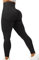 ZAAYO Damen Scrunch Butt Leggings Sport Slim Fit Fitnesshose Seamless Leggings Hohe Taille Sporthose Yoga Gym Schwarz XS