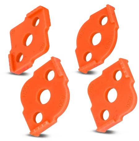 4 Piece Woodworking Half Fillet Quick Positioner, ABS Radius Jig Router Templates Corner Routing Bit, 8 specifications, for Right Angle Photo Frames, Tables, Wooden Boards(Orange)