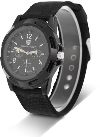 Relojes para Hombre Relojes Militares para Hombres Reloj Militar del Ejército Relojes de Pulsera Analógicos para Hombres Indicador de Fecha Campo Táctico Deportes Relojes Minimalistas(Negro)