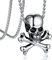 Bandmax Totenkopf Panzerkette Halskette Herren Edelstahl Totenkopfanhänger Halskettchen Gotik Punk Skull Halskette Anhängerkette mit X-Bone und Totenkopf Rock Biker Schmuckstück