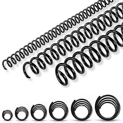 Lot de 150 bobines de reliure en plastique à pas de 4:1, 6 tailles différentes pour reliure 6 tailles différentes pour reliure 6,35 mm, 0,9 cm, 1,2 cm, 1,9 cm, 1,9 cm, 1,9 cm, 1,9 cm