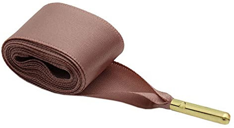 GIVBRO Lacci per scarpe in raso larghi 2,2 cm, lacci per scarpe da 120 cm, con punte in metallo, accessori per scarpe casual, stivali marrone