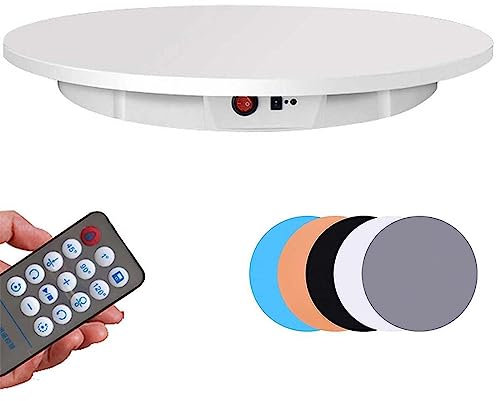 DPDZSW Piattaforma Girevole Automatica 360 Gradi, Piatto Girevole Elettrico, 60cm/42cm Base Girevole, Espositore Girevole Carico 150kg, per Esposizione di Prodotti, Video, Fotografia,White-60CM