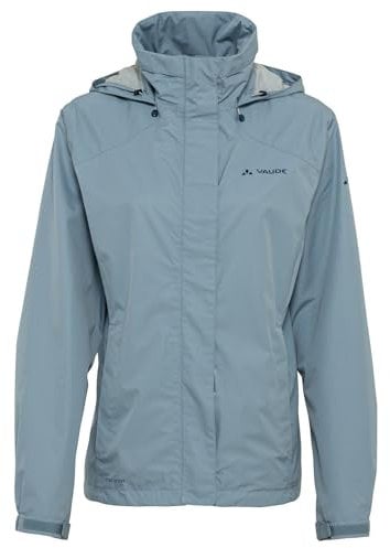 VAUDE Regenjacke Damen Escape Bike Light nordic blue, wasserfeste Outdoor-Jacke, atmungsaktive Fahrradjacke mit Kapuze im Kragen, Klimaschonende Wanderjacke, 40