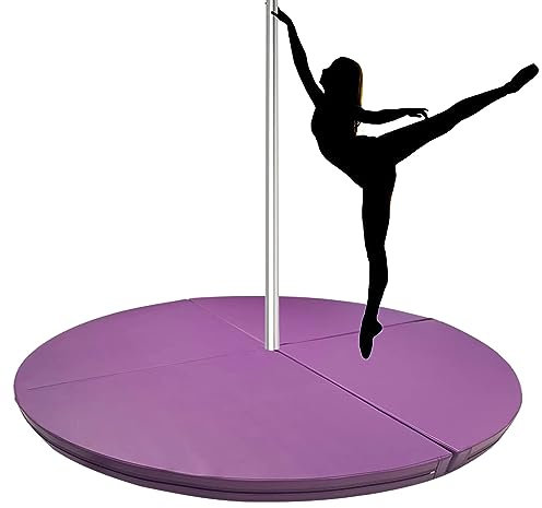 Pole Matte Stangenmatten für Boden rund, Falten tragbar Pole Dance Crash-Matte Kreisförmig, Yoga-Übungsmatten Tanzendes Kissen für Zuhause/Studio, Lila ( Color : 100cm/3ft/39in , Size : Thick 3cm/1in