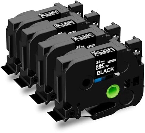 Upwinning Tze-355 Bänder Schwarz 24mm Kompatibel mit Brother P-Touch Bänder Schwawrz 24mm Tze 355 Tze355, Kompatibel mit Brother TZe 24mm Schriftbänder Schwarz für P710BT P750 D600 P900 E550VP