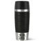 Emsa Isolierbecher 360ml mit Gravur Monogramm/Buchstabe (+ Name) Travel Mug Manschette schwarz, personalisierter Kaffeebecher Teebecher, Motiv MO1