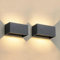LMP LED Aussenlampe Außenlampe Wand 2 Stück, Up Down Wandleuchte aussen Wandlampe innen außen, IP65 Außenleuchte Außenwandleuchte Aussenleuchte Ausenbeleutung Hauswand Terrasse Haustür, Grau