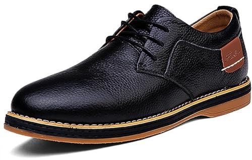 Meik Mangni Zapatos de Vestir Hombre Zapatos de Cordones Zapatos Oxford Derby Zapatillas Clásicas Formales para Boda Trabajo,Negro,Tamaño:38 EU