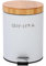 simpa 5L 5 Litre Matt White Slim Soft-Closing Pedal Dustbin with Bamboo Lid