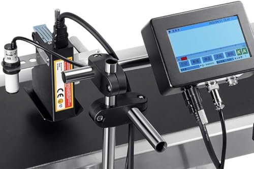 CYMYYDS 12,7/25,4 Mm Online-Tintenstrahlkodierer, Datums-Tintenstrahlkodierungsdrucker, Automatische Kodiermaschine Für Barcode, Chargennummer, Code, Datumsetikett, Logo, Qr-Code,12.7mm
